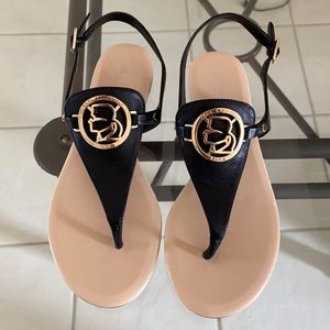 Karl Lagerfeld leather sandals, black NWOT